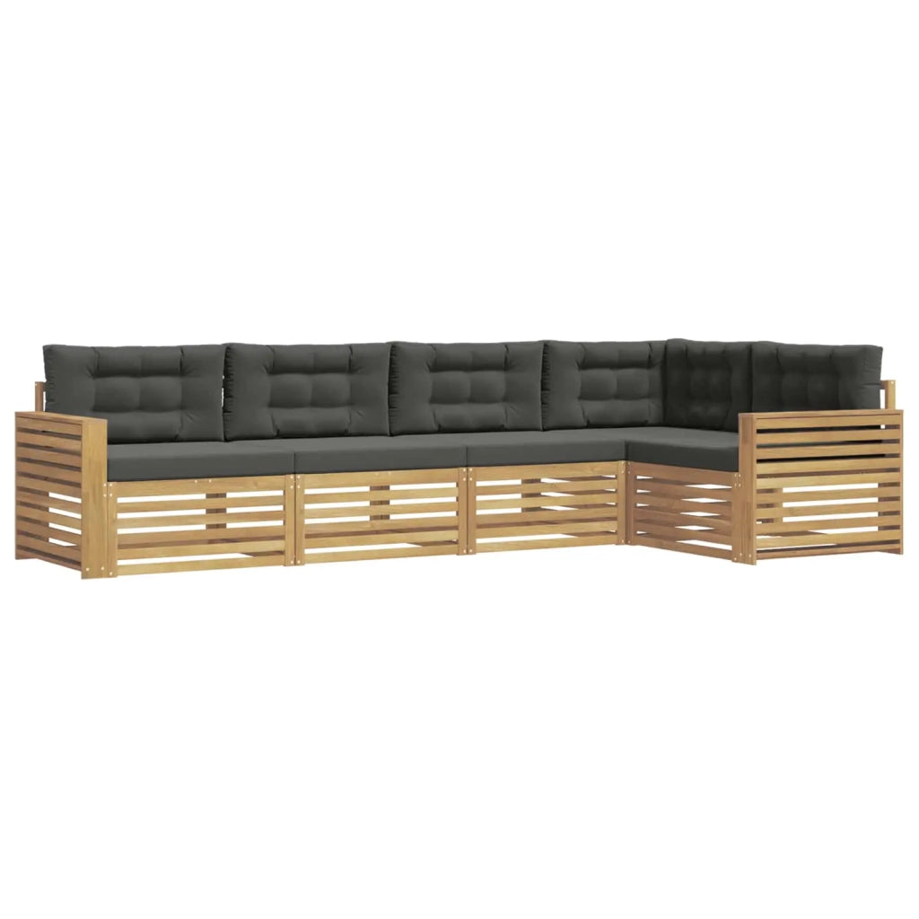 Set di divani da esterno 5 pz Bianco e Antracite Poliestere 3390492