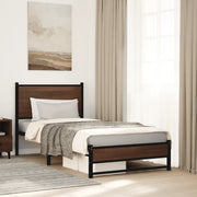 Giroletto senza Materasso-Struttura Letto in Metallo Rovere Marrone 90x200 cm 474670