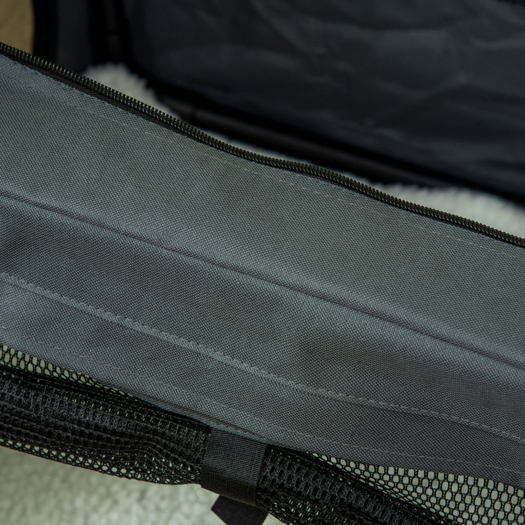 Trasportino pieghevole 3 ingressi con cuscino ¨C Xylo ¨C per cani e gatti fino 4kg/40cm grigio