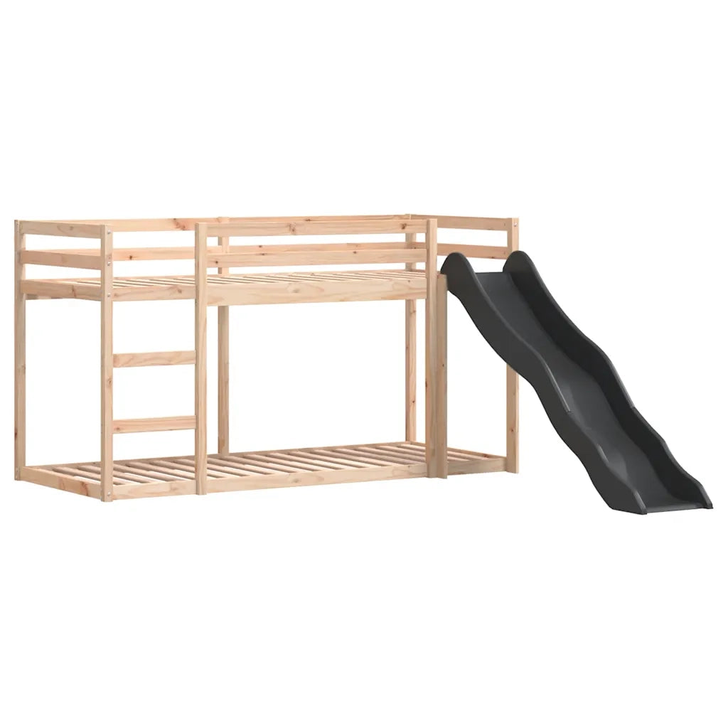 Letto a Castello Scivolo e Scala 80x200 cm Legno Massello Pino 3284239