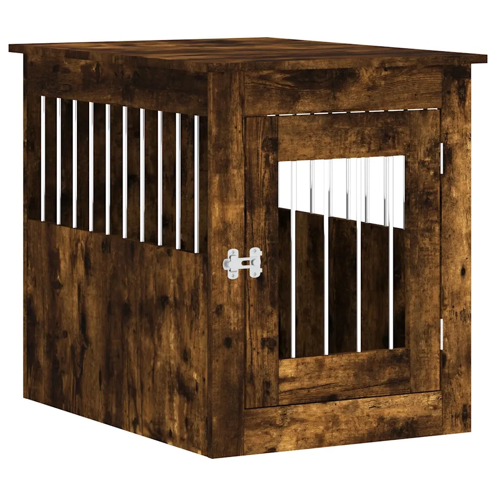Gabbia Cani da Arredamento Rovere Fumo 55x75x65cm Multistrato 838320