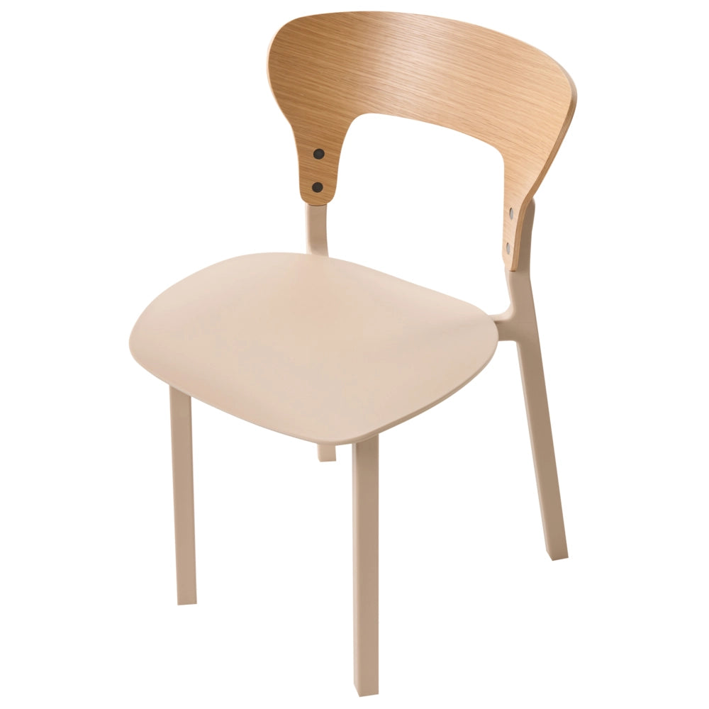 Set di 2 sedie da pranzo in gomma con struttura in legno Mobili da cucina per la sala da pranzo beige chiaro in stile retrò