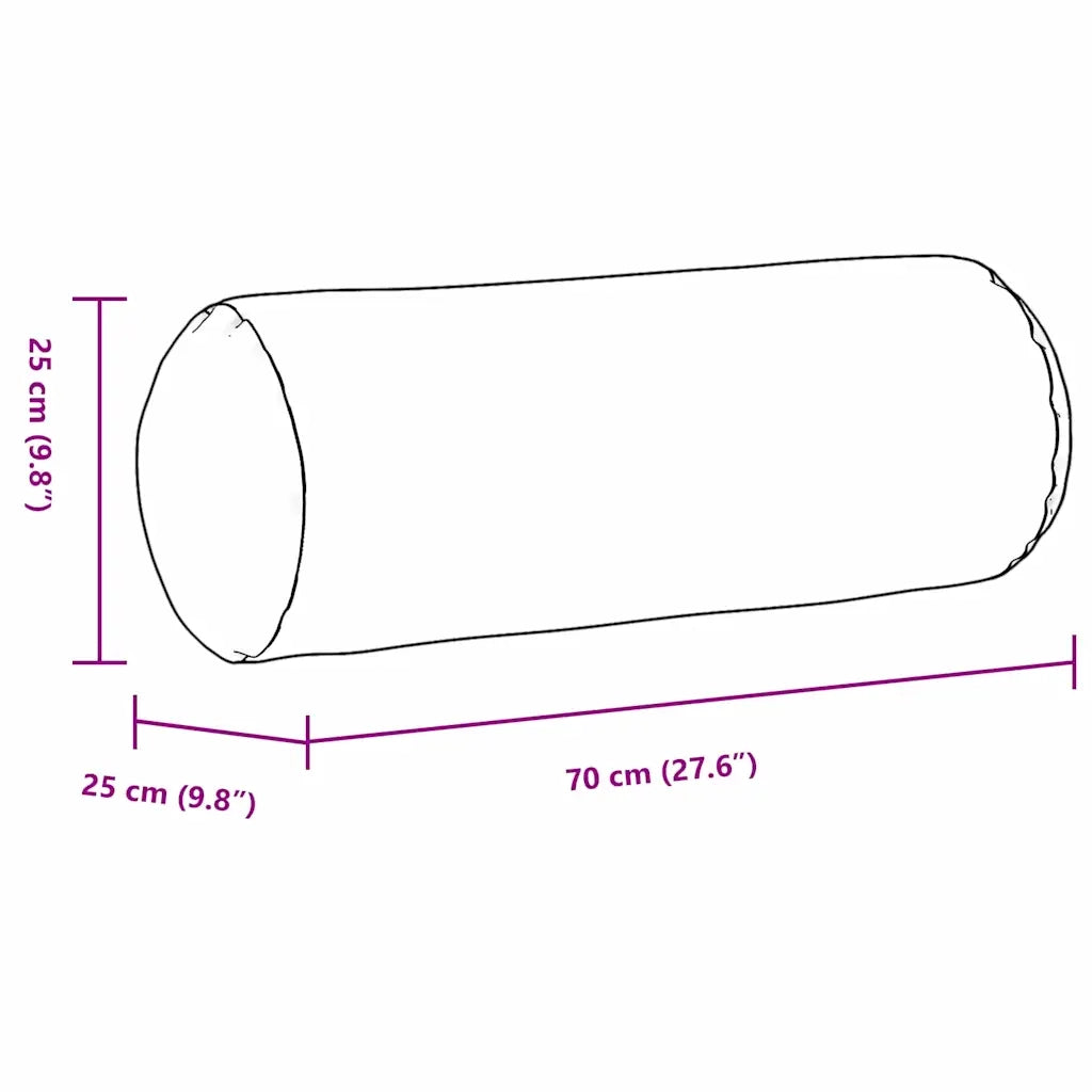 Cuscini a rullo 2 pz | Cuscini per sedie Grigio chiaro ? 25 x 70 cm