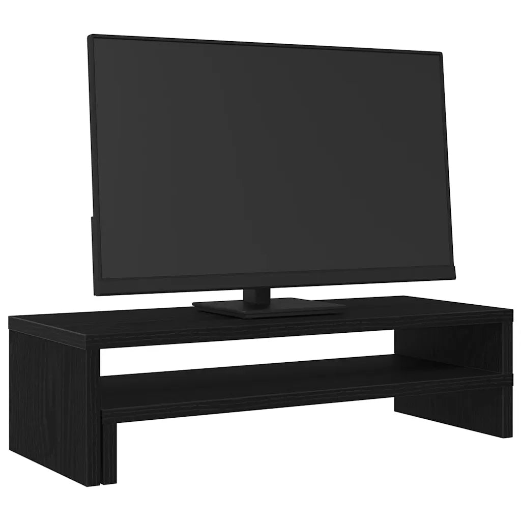 Supporto per Monitor Rovere Nero 54x22x15 cm in Truciolato 868089