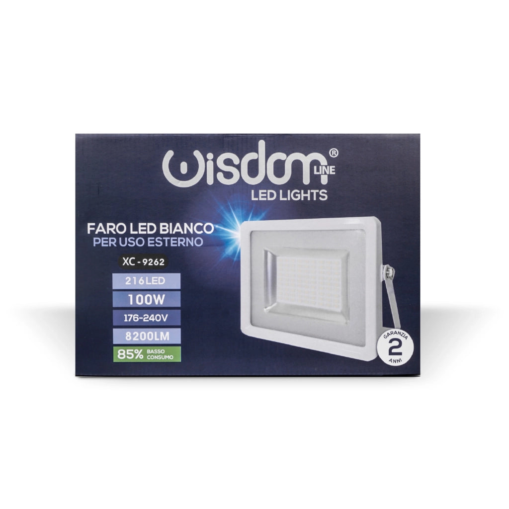 Faro led 100w bianco luce calda 3000K