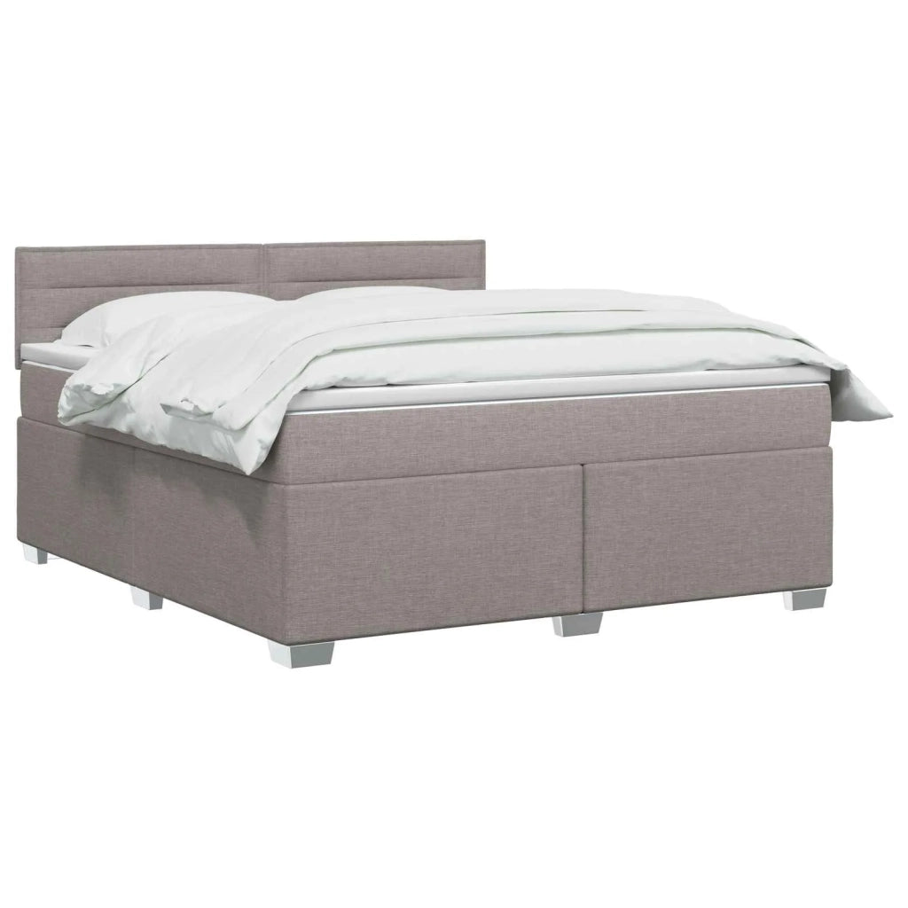 Letto con Box Spring, Materasso e LED Tortora 140 x 190 cm 3451935