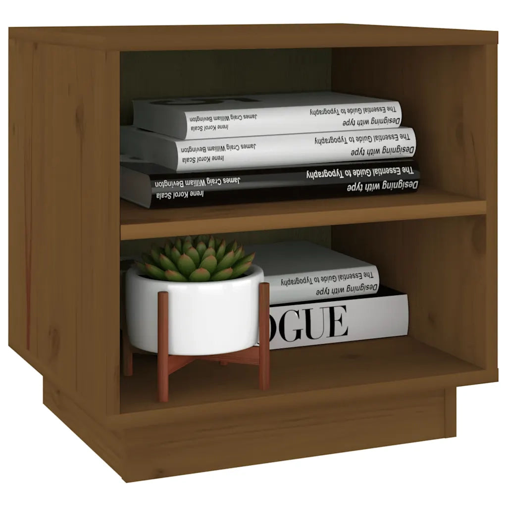 Comodini 2 pz Ambrati 40x34x40 cm in Legno Massello di Pino 813332