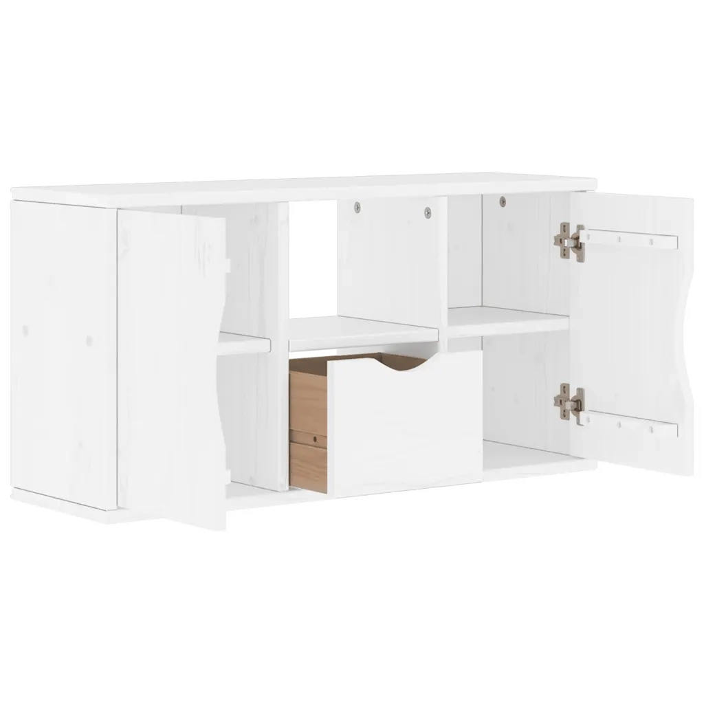 Mobile TV | Armadietto TV | Mobile Porta TV con Cassetto ODDA Bianco 79x24x40 cm