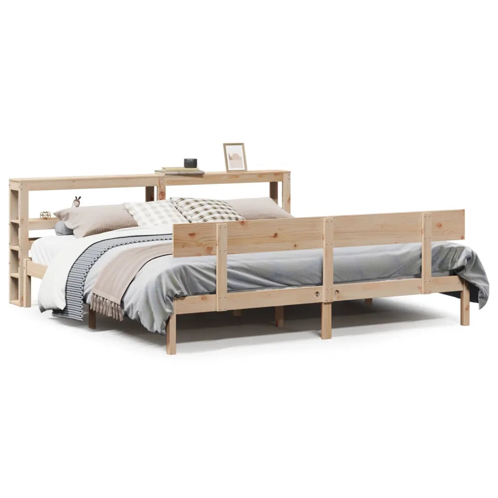 Letto matrimoniale | Letto per adulti | Letto senza Materasso 200x200 cm in Legno Massello di Pino