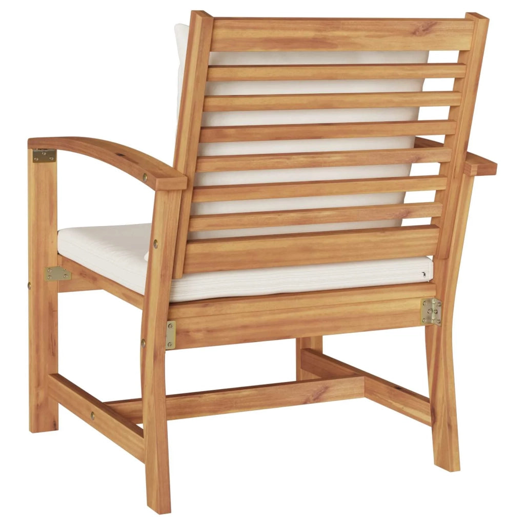 Sedia con cuscino 2 Pezzo Marrone e Crema 65 x 60 x 76,5 cm