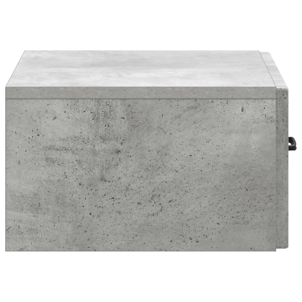 Mobiletto da notte a muro con cassetto 2 pcs Grigio Cemento 899302