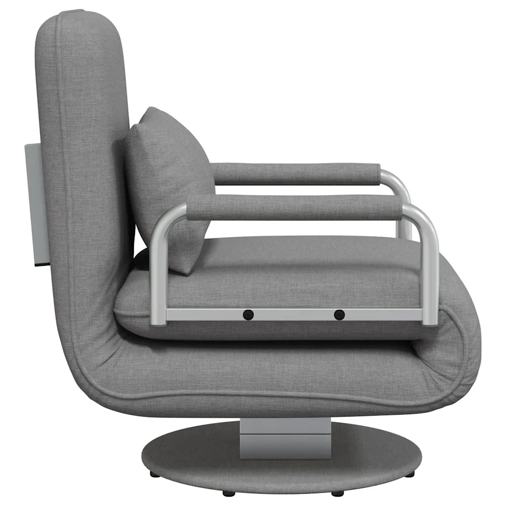 Sedia Girevole e Divano Letto Grigio Chiaro in Tessuto 244666