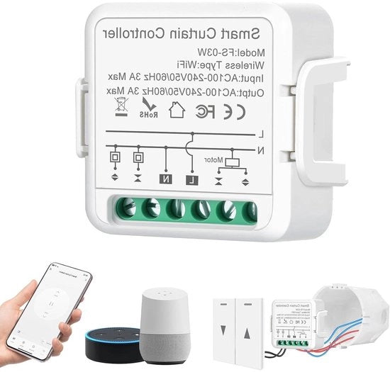 Timer per tende a rullo con comando vocale, interruttore wireless per tende a rullo, set di interruttore per tende a rullo con controllo elettrico.