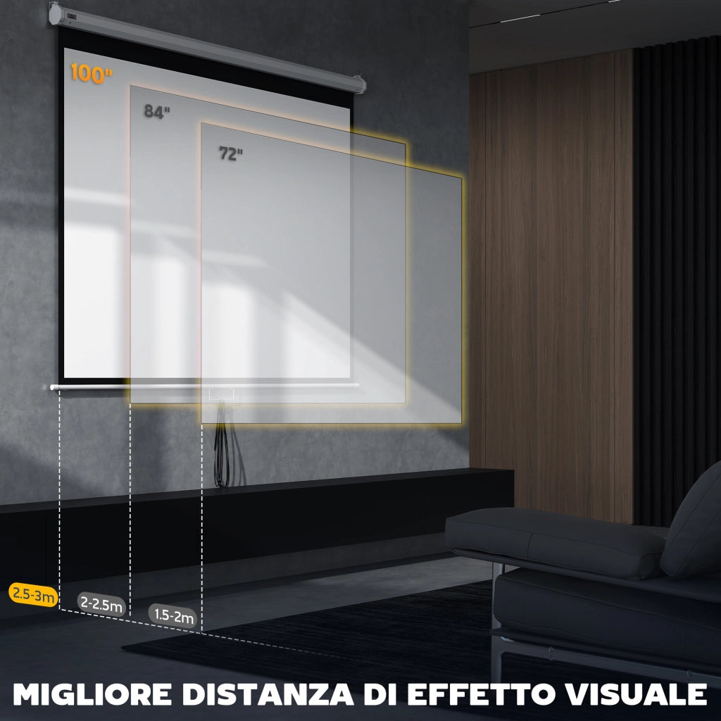 Telo per Proiettore 100' Bianco e Nero ¨C zephmum ¨C 210x8.6x7 cm