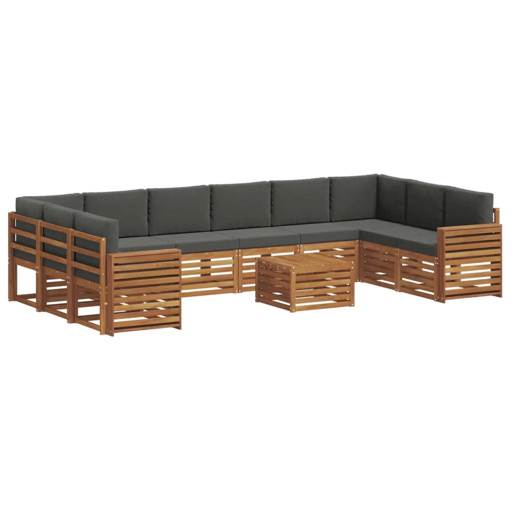 Set divano sezionale con cuscino 11 pcs Naturale e Antracite 3375607