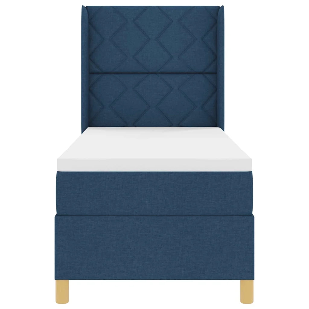 Letto a molle con materasso Blu 80 x 200 cm Tessuto