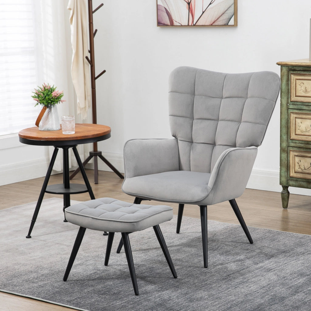 Poltrona Relax con Ottomana ¨C Minimal ¨C Grigio