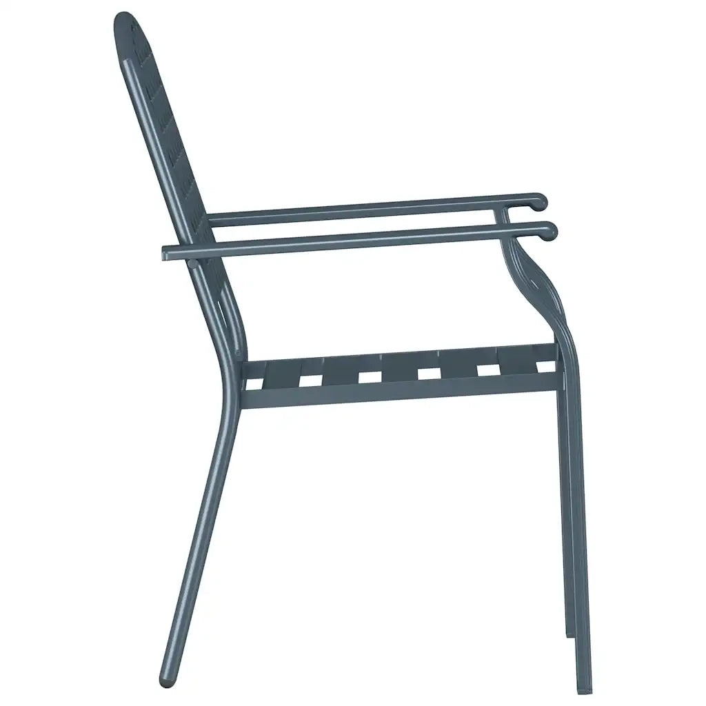Sedia da Giardino 2 pz | Sedie da Esterno Antracite 56 x 65 x 89 cm Acciaio