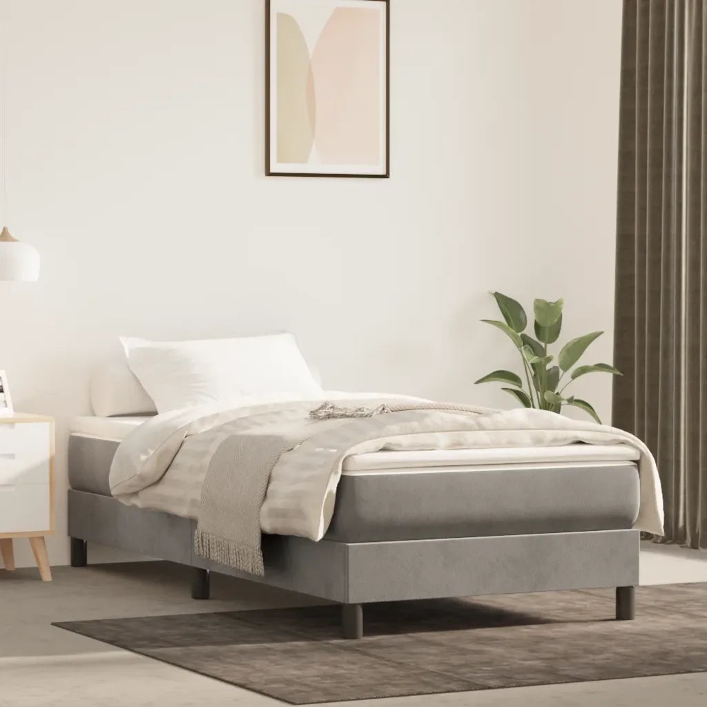 Materasso a Molle Insacchettate Rigidità Media Grigio Chiaro 80x200x20 cm in Velluto 347688