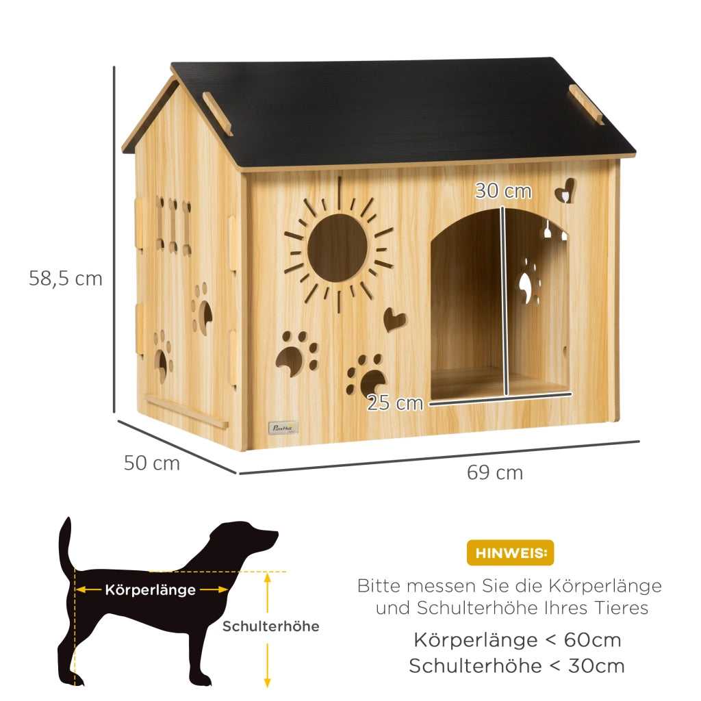 CUCCIA per cani 69x50x58,5 cm MDF color rovere