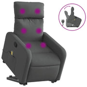Poltrona | Sedia Relax Alzapersona Massaggi Reclinabile Grigio Scuro Tessuto