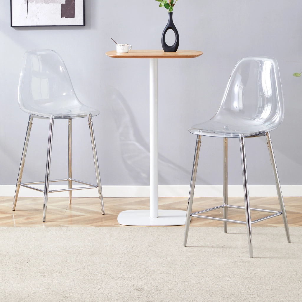 Set di 2 sgabelli da bar trasparenti con struttura in metallo argento/oro/nero, sedie dal design moderno per cucina, bar o sala da pranzo (solo sedie,