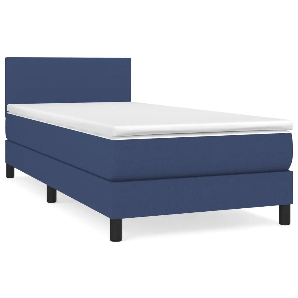 Giroletto a Molle con Materasso-Struttura Letto Blu 90x190 cm in Tessuto 598210