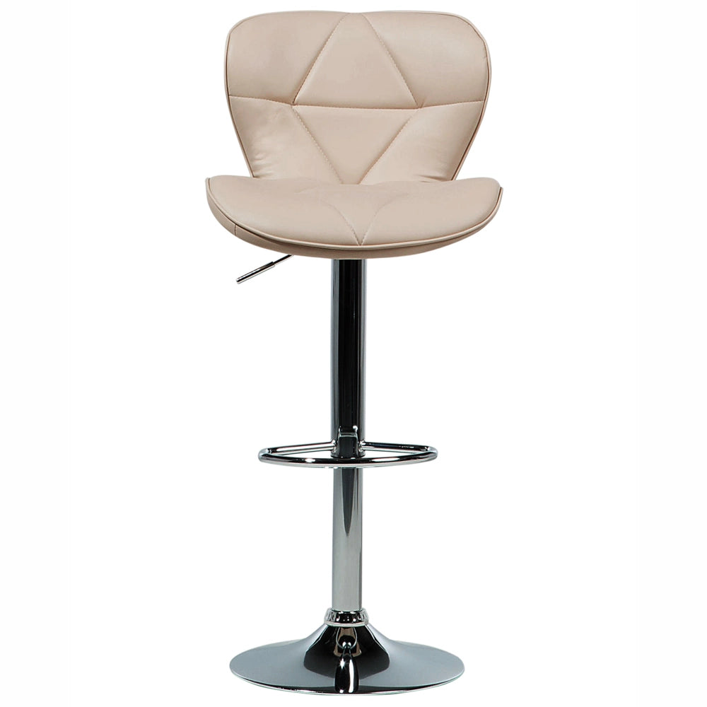 Set di 2 sgabelli da bar in ecopelle beige girevoli regolabili in altezza sedia da bar moderna da cucina