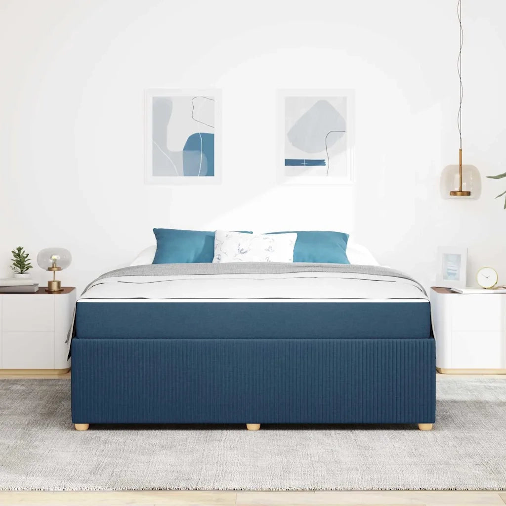 Struttura del letto con materasso Blu 180 x 200 cm Tessuto 3398424