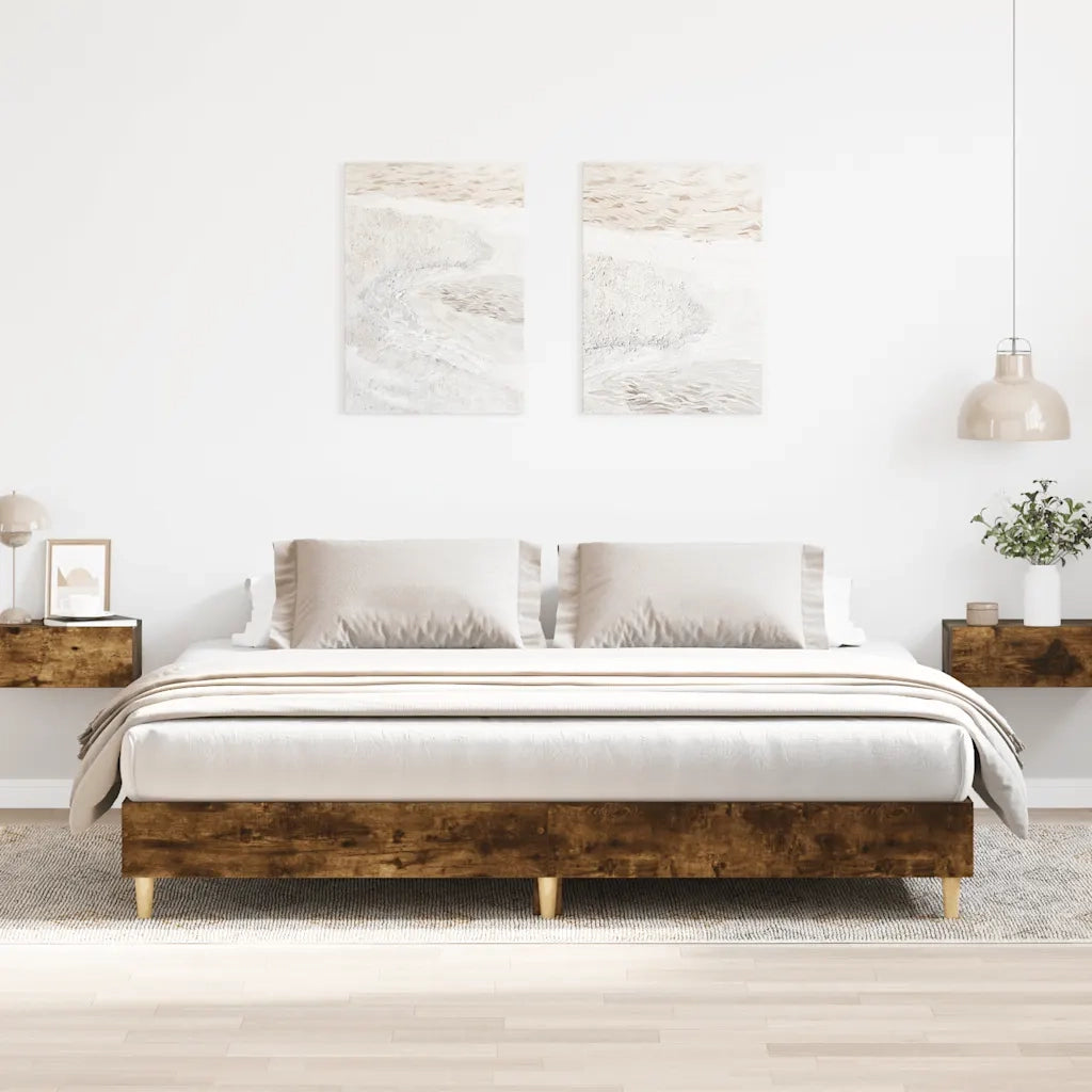Giroletto senza Materasso-Struttura Letto Rovere Fumo 180x200 cm in Truciolato 512417