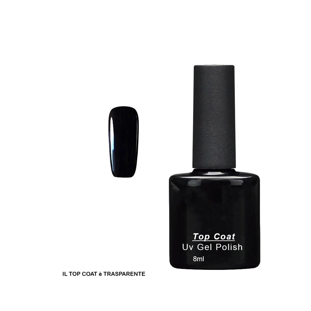 Trade Shop - Smalto Semipermanente 8ml Trasparente Effetto Lucido Durata Uv Gel Nail Art -