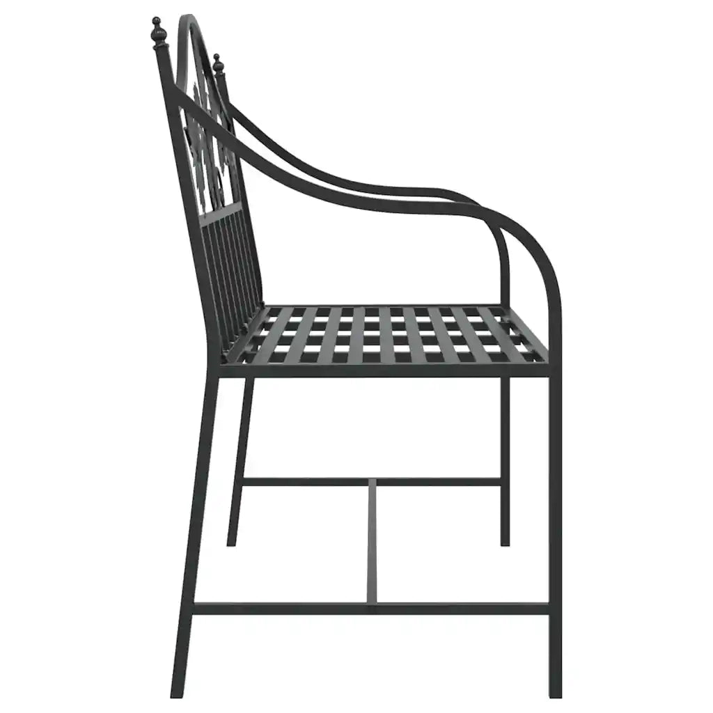 Panchina da giardino Nero 104 x 52,5 x 89 cm Acciaio 42008115
