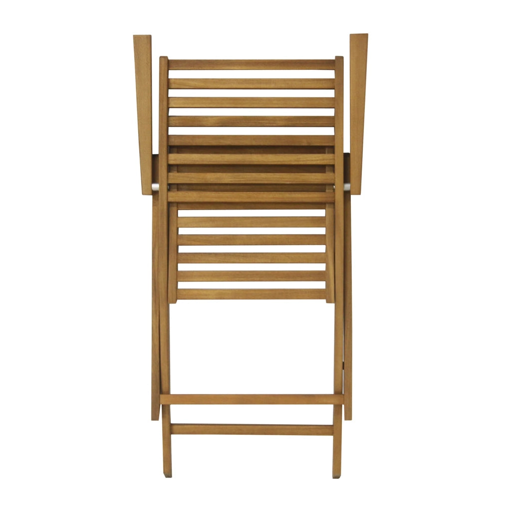 Set di 2 sedie pieghevoli da giardino Simo in legno di acacia, con dettagli in alluminio (56x53x92 cm)