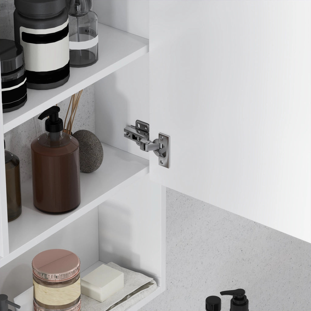 Mobile bagno sospeso con specchio ¨C Xylo ¨C bianco 60x15x76 cm 5 scomparti