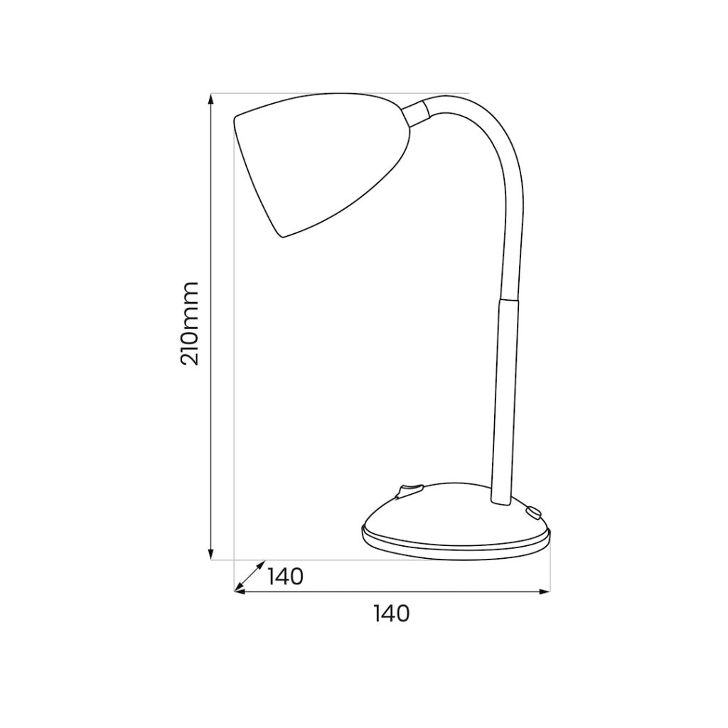 Lampada da scrivania nera minimal braccio flessibile E27