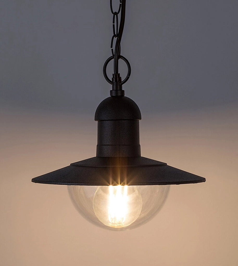 Lampada sospensione esterna Oslo nera E27 IP44 Rabalux