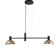 Lampada a sospensione moderna Artis nera oro 2xE14 Sigma
