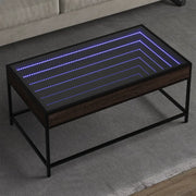 Tavolino da Salotto con LED Infinity Rovere Marrone 90x50x41 cm 847691