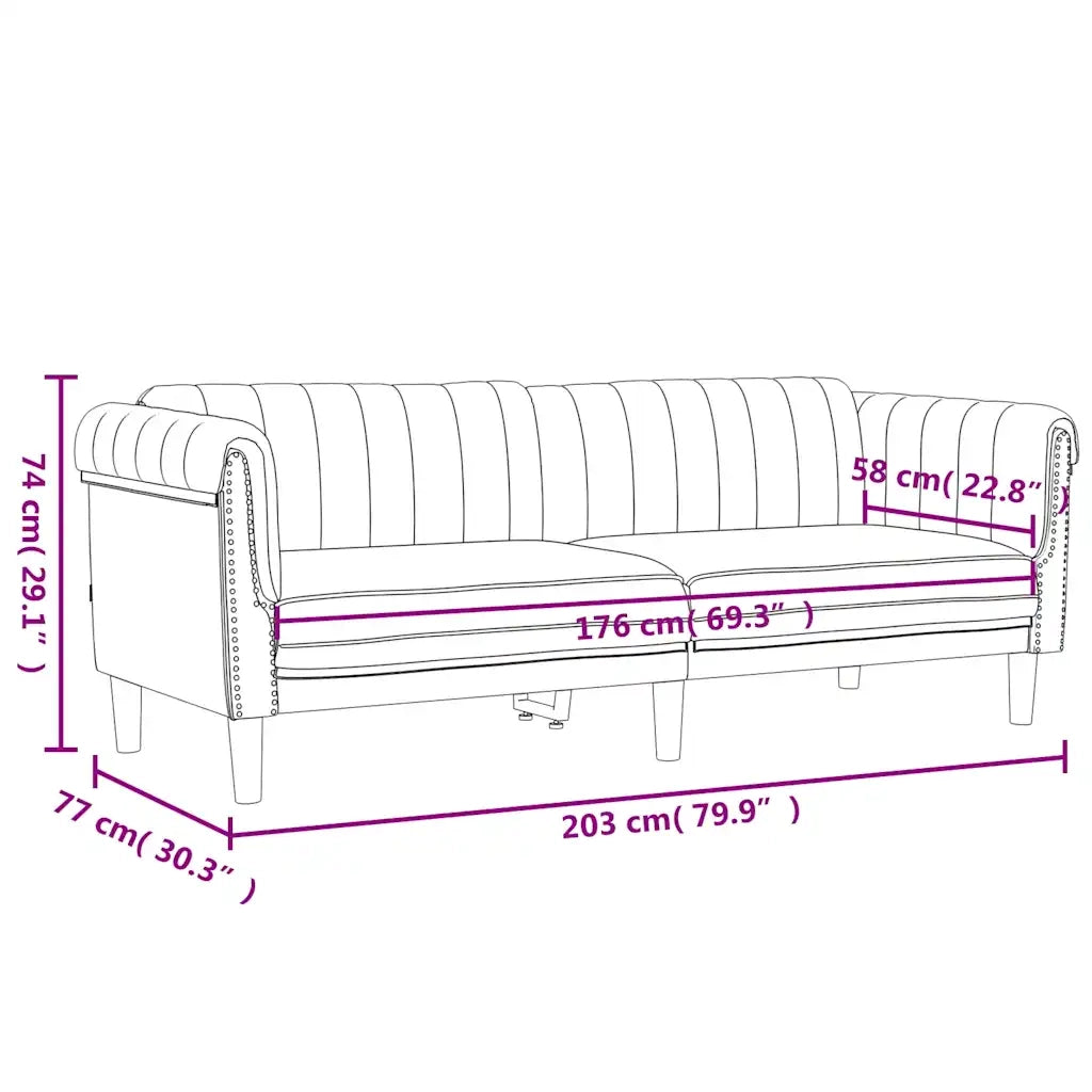 Set di Divani 3 pz Blu in Velluto 3209217