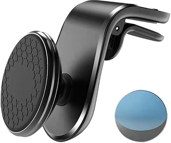 Supporto per Telefono Auto Magnetico - 360° Rotazione - Alluminio - Universale - Antiscivolo - Nero - Esperienza di Guida Stabile - Supporto per Auto