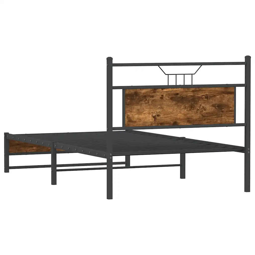 Giroletto senza Materasso-Struttura Letto Rovere Fumo 100x200 cm in Truciolato 440474