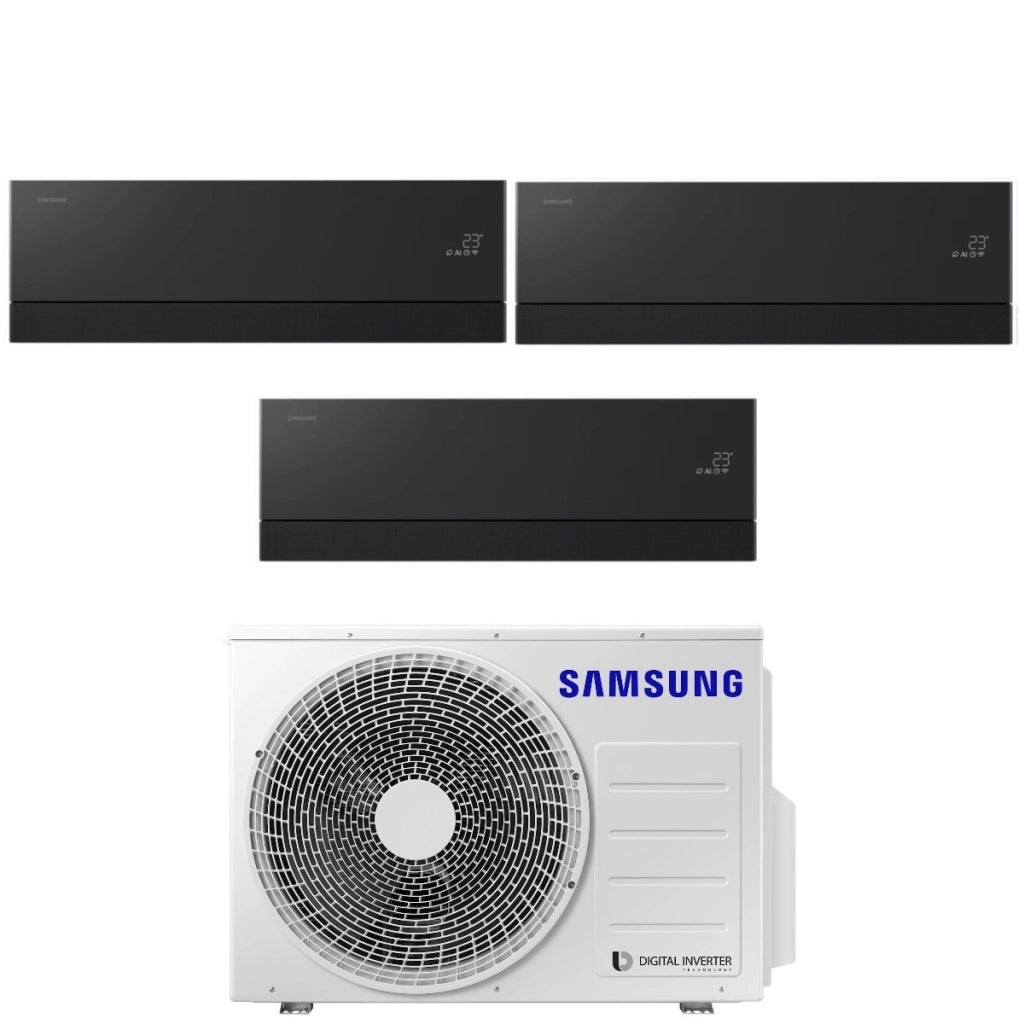 Condizionatore Trial Split Samsung WindFree Première Black 9+9+9 con AJ052TXJ3KG R-32 Wi-Fi Integrato