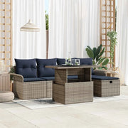 Set Divano da Giardino con cuscino 6 pcs Grigio polyrattan 3361004