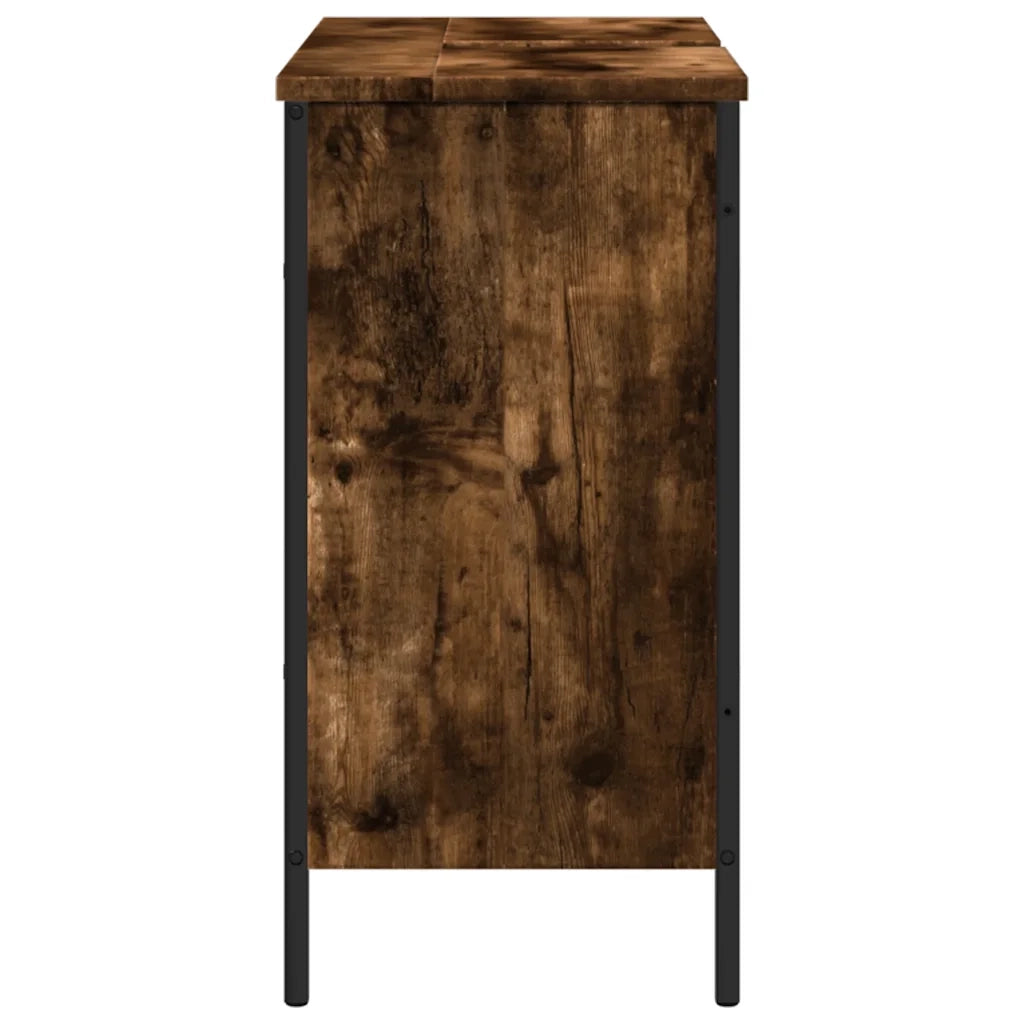 Mobile Lavabo Bagno-Armadietto da bagno Rovere Fumo 80x30x60 cm Legno Multistrato 989458