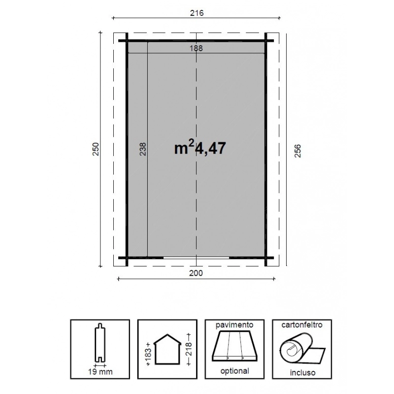 Casetta Greta Cm 200X250 Losa
