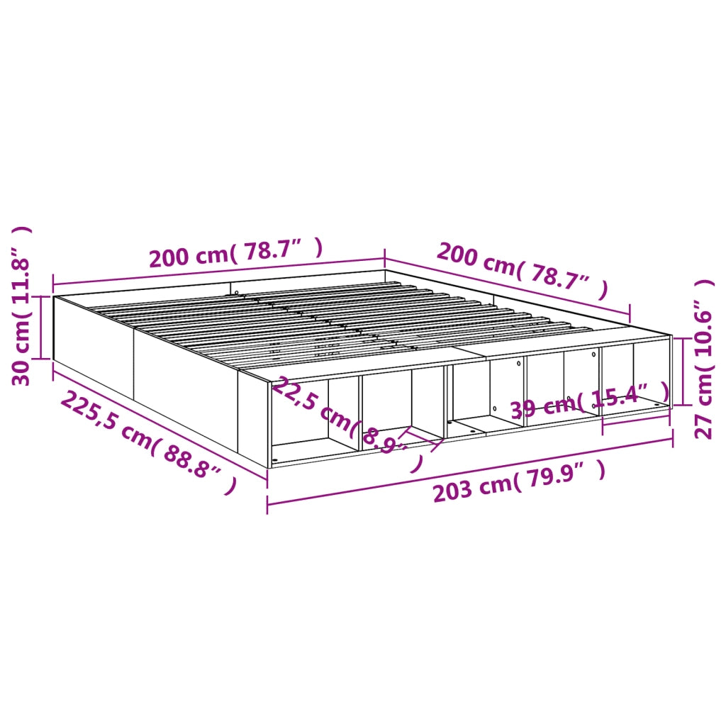 Giroletto Grigio Sonoma 200x200 cm in Legno Multistrato 3280543