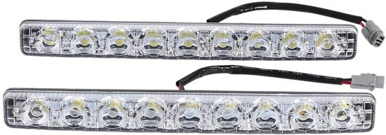 Illuminazione diurna - 9-LED striscia lunga - Super impermeabile - Colore bianco - Efficace in termini di consumo energetico - Adatto per l'auto - Fari di nebbia