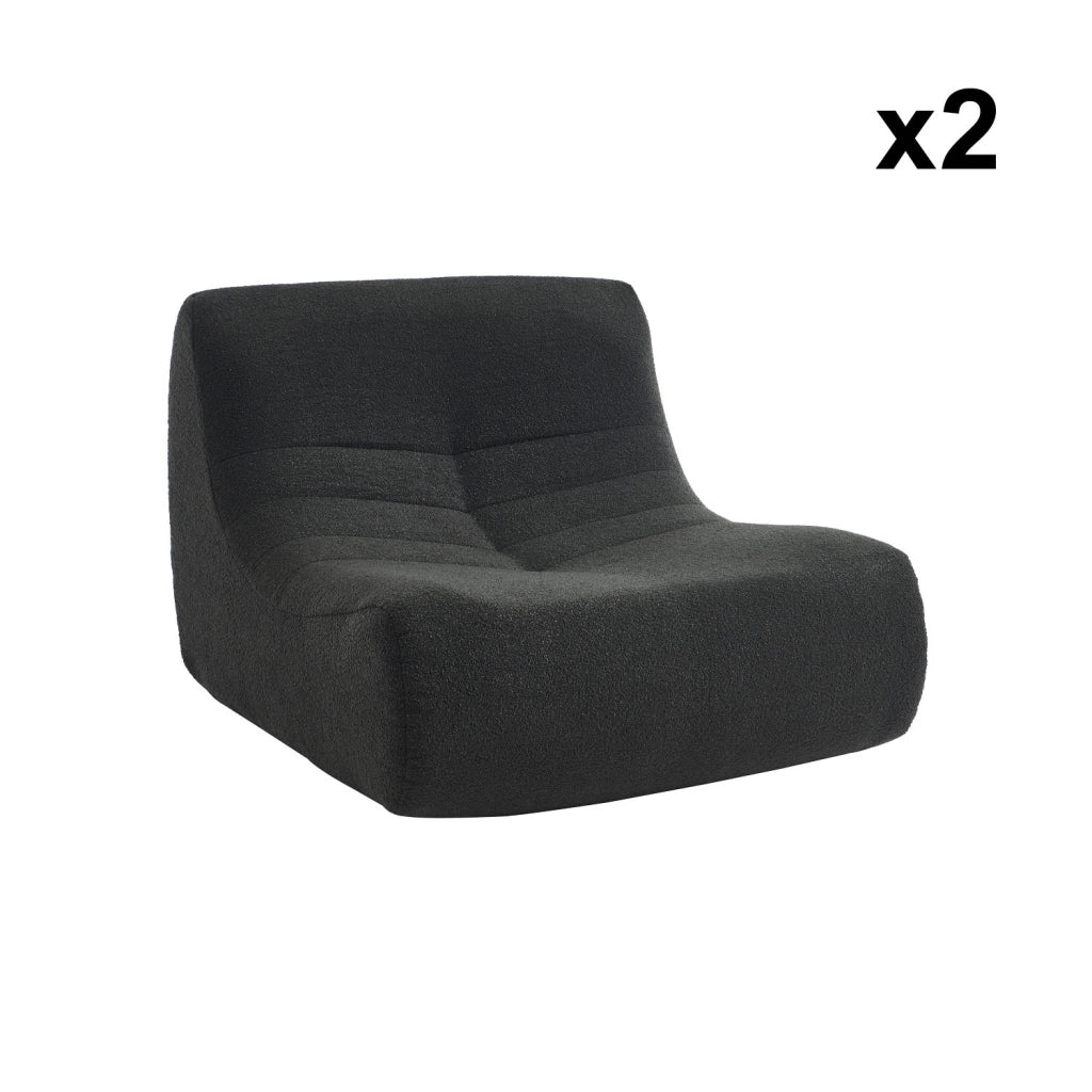Divano modulare boucle, 2 posti, nero