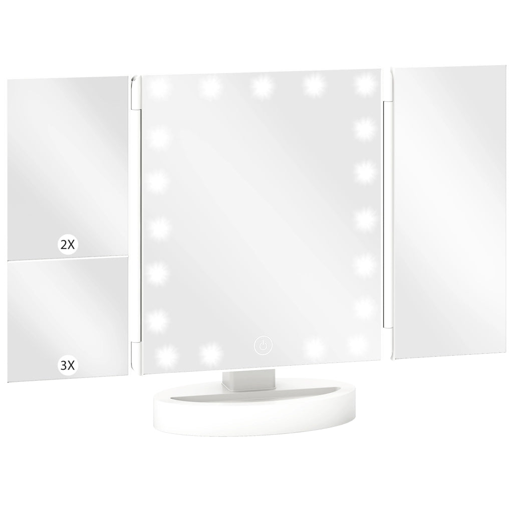 Specchio Trucco con Luce LED ¨C Minimal ¨C Bianco 30x30x
