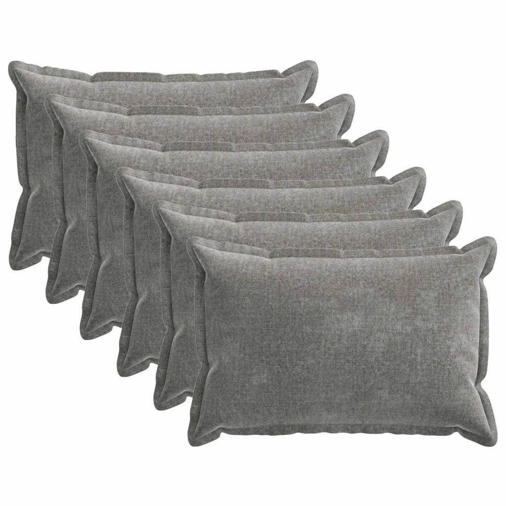 Federa 6 pz HOUTEN Grigio Scuro 40 x 60 cm Tessuto Chenille 917547